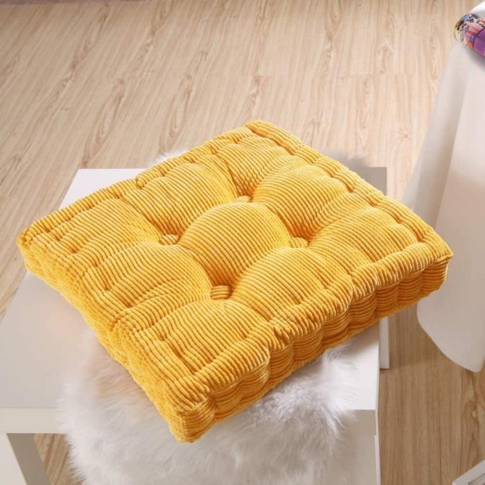 Coussin Rehausseur De Chaise 50x50x12cm - Velours Doux, Rembourrage Coton/polyester Ferme - Pour Salle à Manger, Jardin, Salon