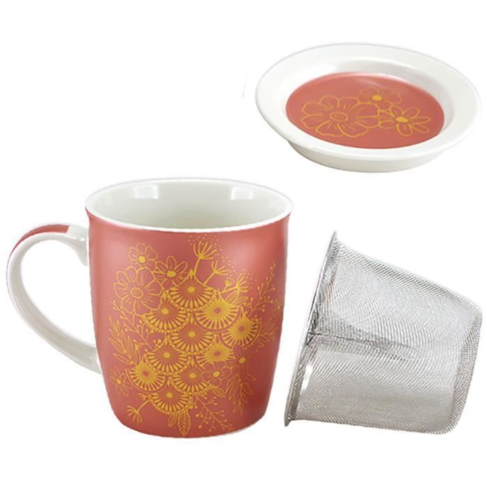 Mug en verre avec infuseur à thé et infusion