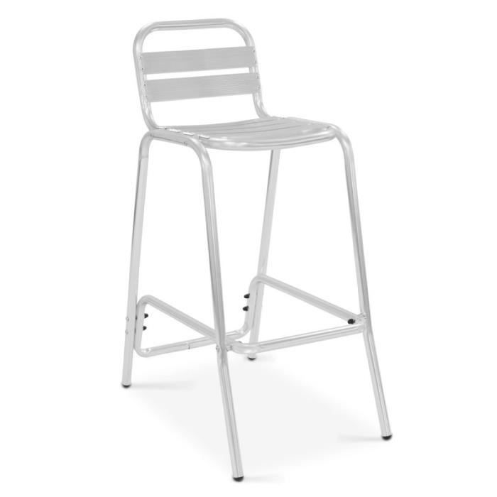 chaise haute de bar en aluminium