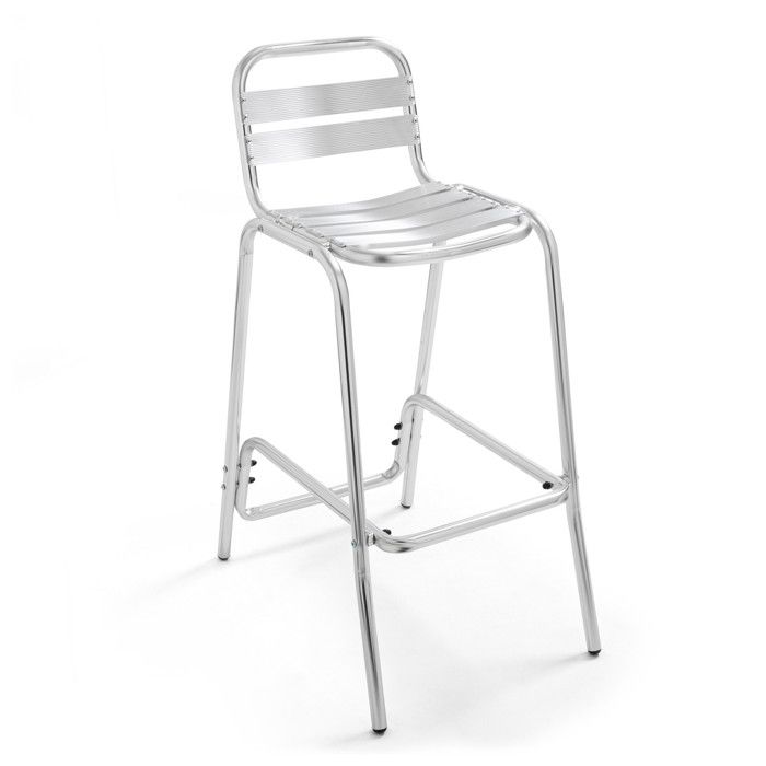Chaise haute en aluminium gris Soho - Oviala