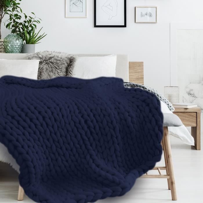 De Luxe à grosses mailles épaisse couverture laine fil volumineux Chaud Toucher Doux Sofa Jeté De Lit