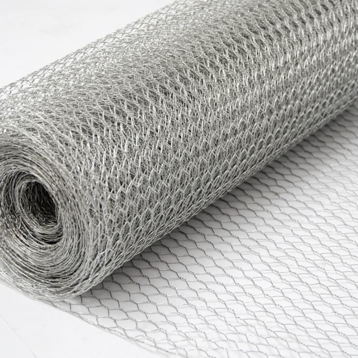 Grillage Métallique pour Cloture | Maillage Hexagonal : 13x13mm | Longueur 25m | Hauteur 75cm | Clôture pour animaux et plantes |...