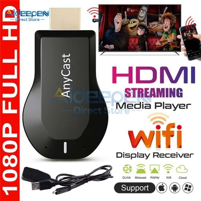 Clé TV HDMI WiFi 1080P HD, Dongle sans fil Miracast Airplay AnyCast DLNA,  Noir - Cdiscount TV Son Photo