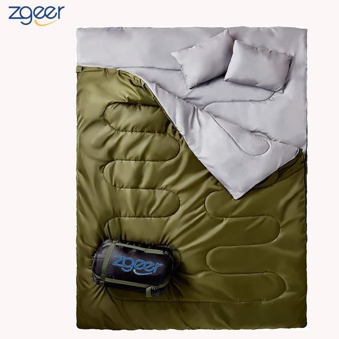 Sac De Couchage Double 220x160cm - Flanelle Coton Pour Camping, Randonnée, Toutes Saisons
