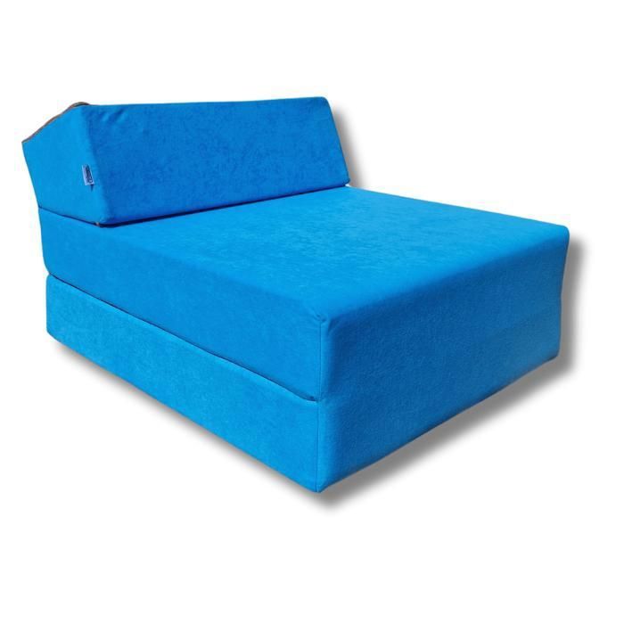 Matelas chauffeuse lit fauteuil futon pliable pliant 160x60x12 cm - NATALIA SPZOO - bleu - Mousse - Ferme - 1 place Matelas chauffeuse lit fauteuil futon pliable pliant 160x60x12 cm - NATALIA SPZOO - bleu - Mousse - Ferme - 1 place