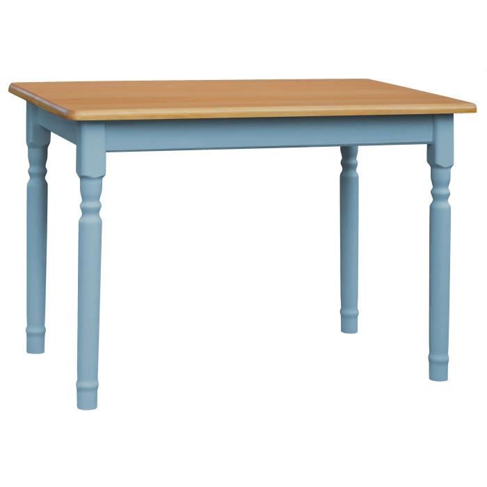 Table rectangulaire BLEU/AULNE - Marque - Modèle - Hauteur 75 cm - Longueur 90 cm - Largeur 60 cm
