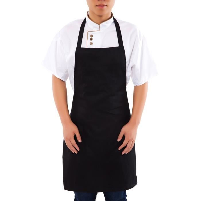 Tablier de cuisine au design classique Chef de cuisine Bib Tablier, Noir