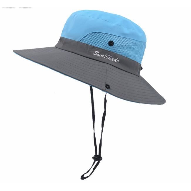 Chapeau De Soleil Rosoz UPF 50+ Large Bord Beige - Imperméable, Pour Homme/femme, Pêche