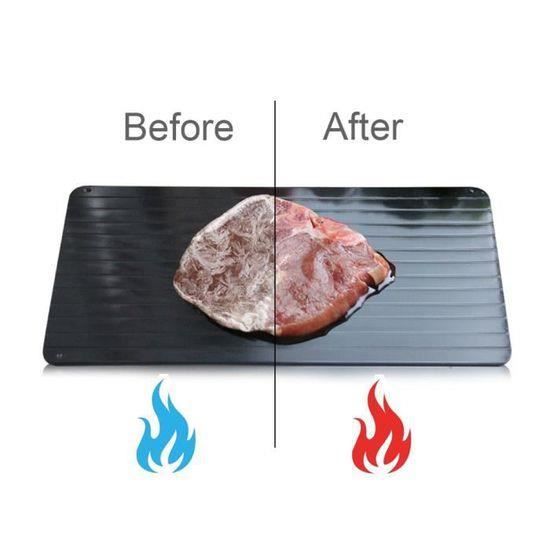 Planche De Décongélation Rapide En Aluminium – Set De 5 Pièces Avec Patins Silicone Antidérapants – Dégel Naturel Ultra-Rapide Pour Viande, Poisson, Fruits & Légumes