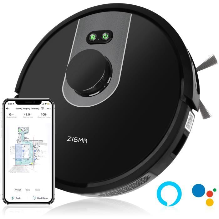 Zigma Spark Aspirateur Robot Nettoyeur - Robot Laveur essuyer - Alexa et Google