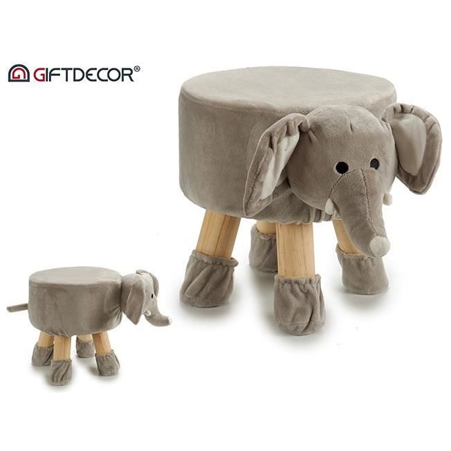 tabouret enfant elephant repose pieds tabouret rembourre pouf rembourre 47x29x30cm