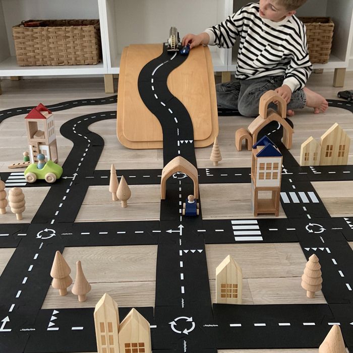 Circuit Souple Autoroute Waytoplay – 24 Pièces En Caoutchouc – Jeu Créatif Intérieur/Extérieur Dès 3 Ans