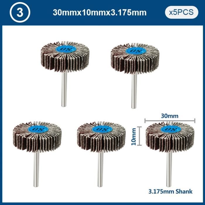 20 Manchons De Ponçage Grain 180 Pour Dremel – Tige 1/8", Longueur 30 Mm, Pour Métal, Bois, Verre - 9