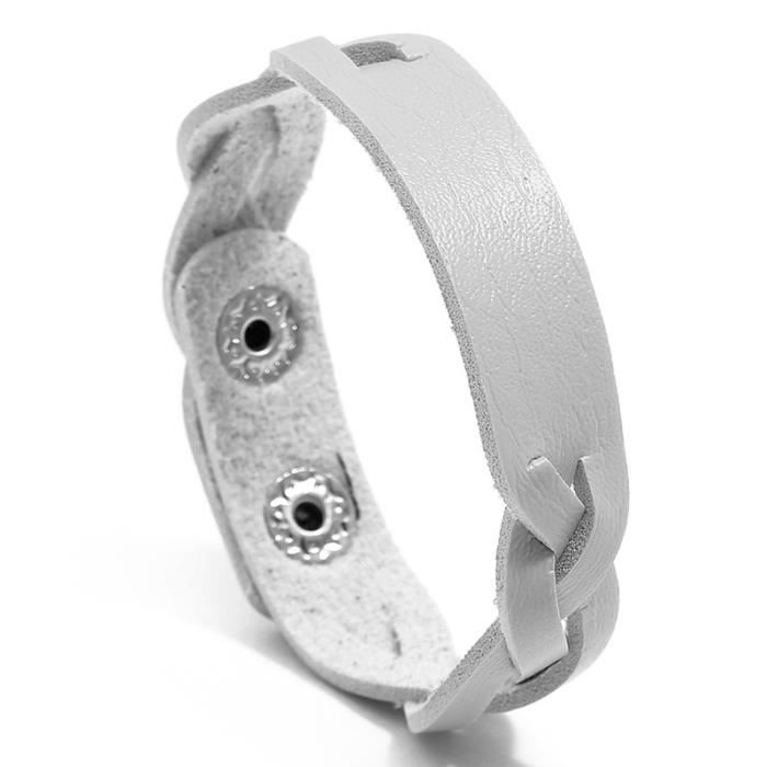 Bracelet Gothique Réglable En Cuir Avec Boucle Étoile - Accessoire Homme Punk Rock