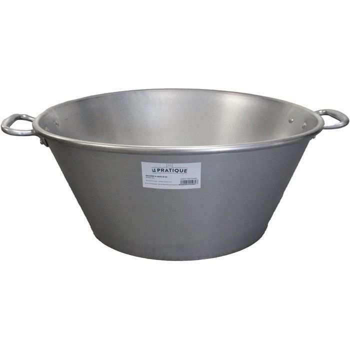 Bassine à gras lourde - LE PRATIQUE - Pro type Landaise - Ø 65 cm - 72 L - Épaisseur 35 mm - Anse alu