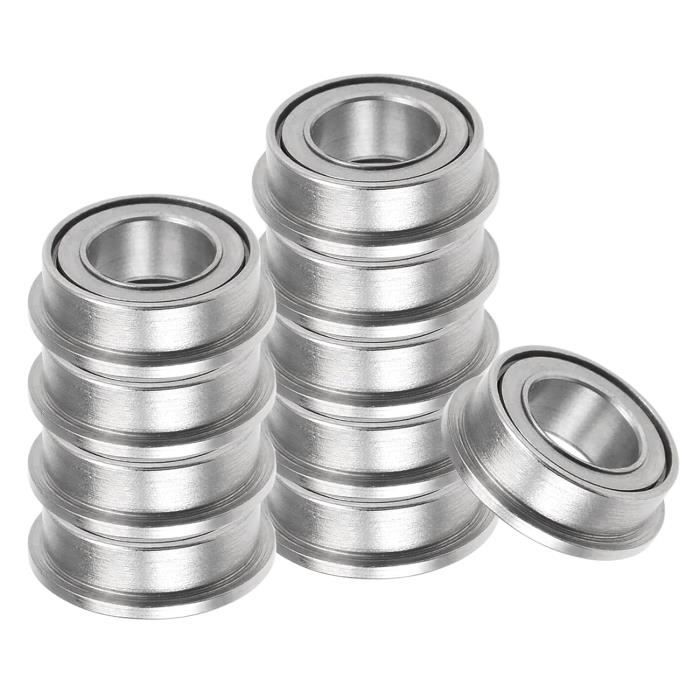 Roulements à Billes MF84ZZ 4x8x3 Mm - Lot De 10 Pièces, Argentés, à Brides, Neufs Uxcell