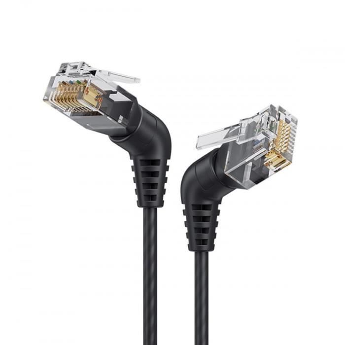 Câble Ethernet RJ45 CAT 6a mâle/mâle coudé - FTP 0,5 m
