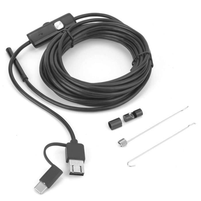 Endoscope USB 3 en 1 CIKONIELF Y102 Objectif 5.5mm, 6 LED, 5m câble