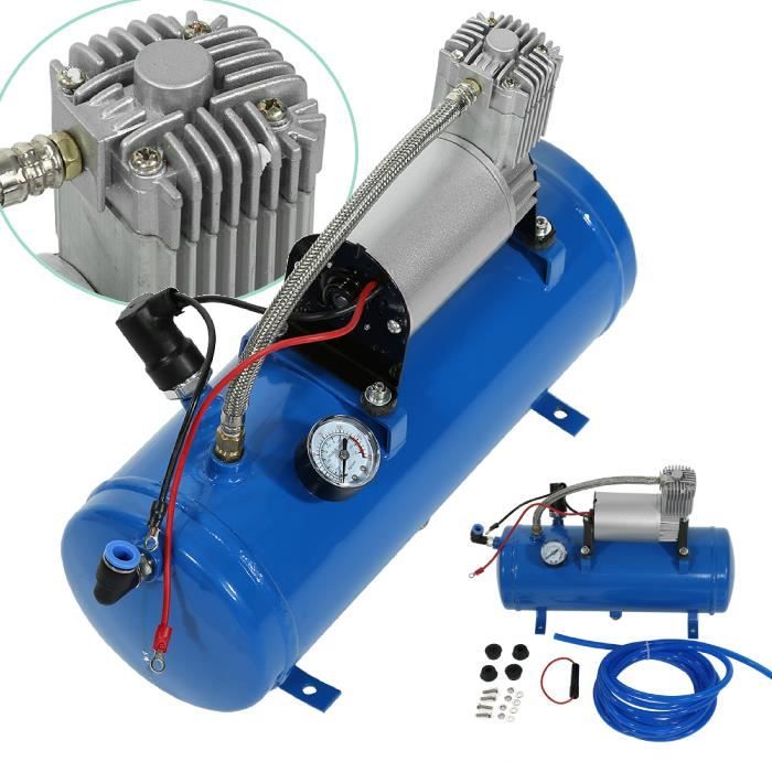 Compresseur D’air 12V 150PSI Avec Réservoir 6L Pour Gonflage Pneus Et Klaxons