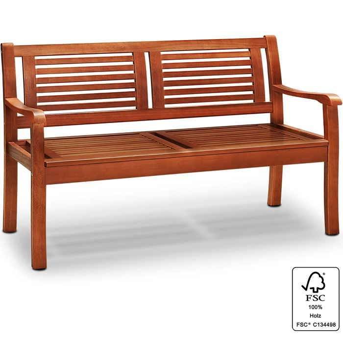Banc de jardin 120cm x 60cm x 90cm en bois eucalyptus certifié FSC® / Terrasse