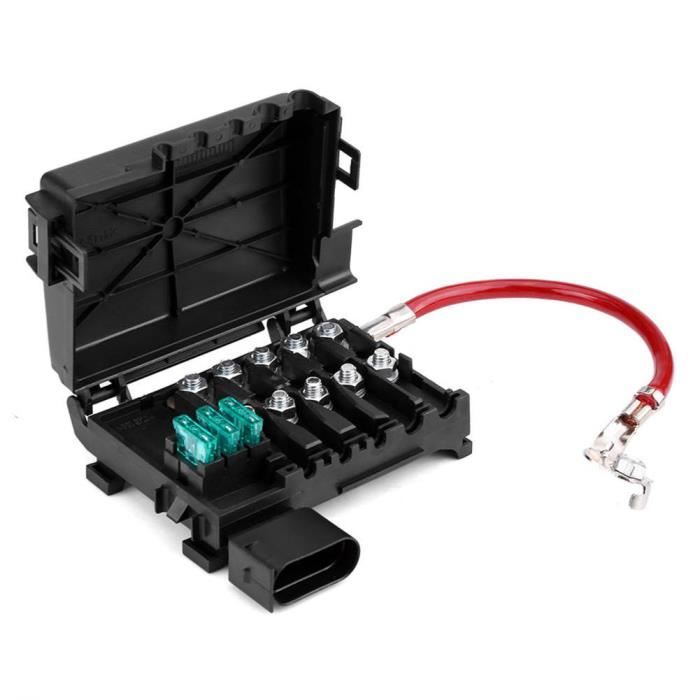 Porte-Fusible Double Borne Pour Batterie Voiture - Courant 30-500A, Tension 58V - Matière ABS Et Cuivre Nickelé