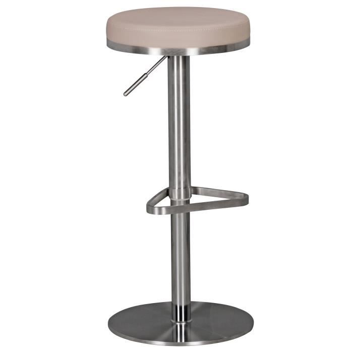Tabouret de Bar Réglable FineBuy - Métal - Taupe - Capacité de Charge 110 kg Tabouret de Bar Réglable FineBuy - Métal - Taupe - Capacité de Charge 110 kg