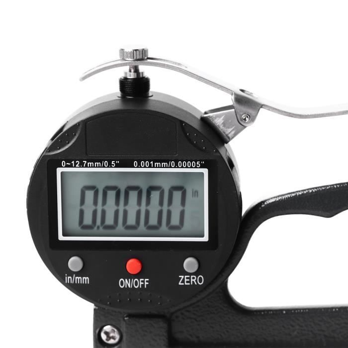 Jauge D'épaisseur Numérique - Mesure 0-12.7mm, Précision 0.01mm - Pour Papier, Cuir, Tissu, Film - Affichage LCD - Facile à Utiliser