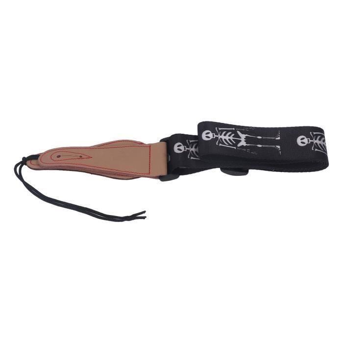 Sangle De Guitare Squelette Cool - Polyester Réglable 31-63" Pour Acoustique/Électrique