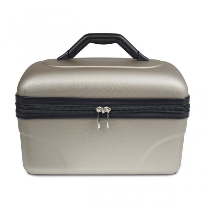 Vanity Rigide KINSTON – (ABS) - Champagne - Grande capacité L 34,5 x H 20 x P 21 cm