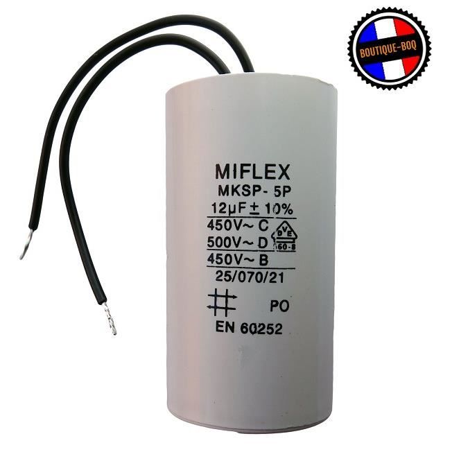 450v Miflex MKSP-5P 341con653 Miflex Condensateur moteur 12uf 