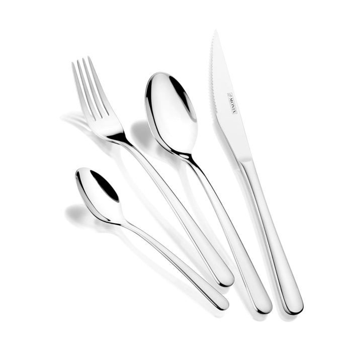 Set de couverts - Monix - Pisa - Acier inoxydable - 24 pièces - Design contemporain