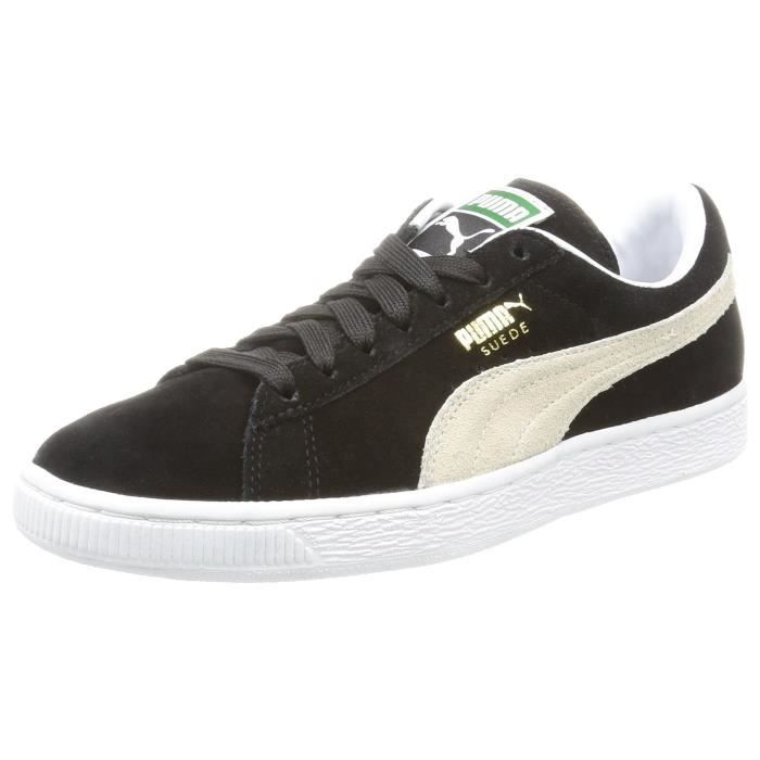 puma noir en daim