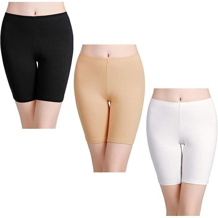 Panty Cycliste Short Femme Long Culottes Boxer Shorty Legging Boxer Calecon Lot de 3 Blanc Cdiscount Pret a Porter