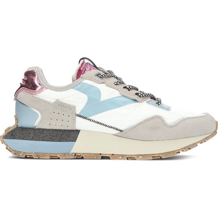 Victoria Baskets Femme Victoria Wing Metal Blanc - Cuir - Lacets - Plat