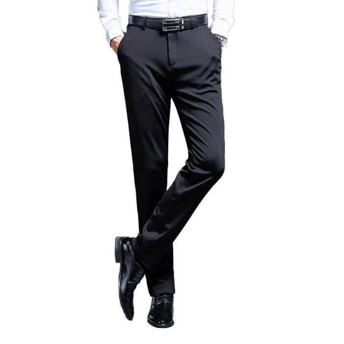 Pantalon Homme de Costume Stretch Coupe Droite Pantalon Business