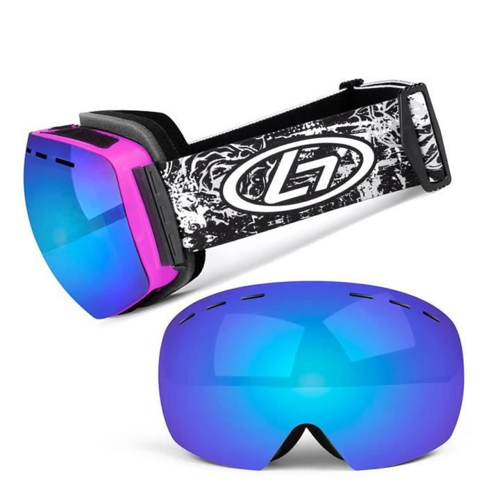 Findway Masque De Ski OTG - Lunettes Snowboard Adulte Anti-Buée 100% UV, Compatible Casque Pour Homme Femme Junior