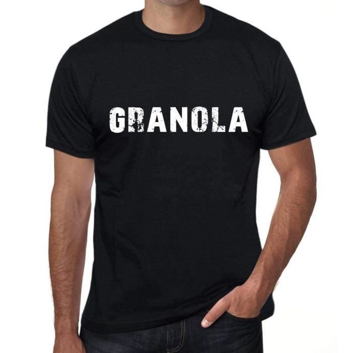 Homme Tee-Shirt Granola T-Shirt Vintage Noir