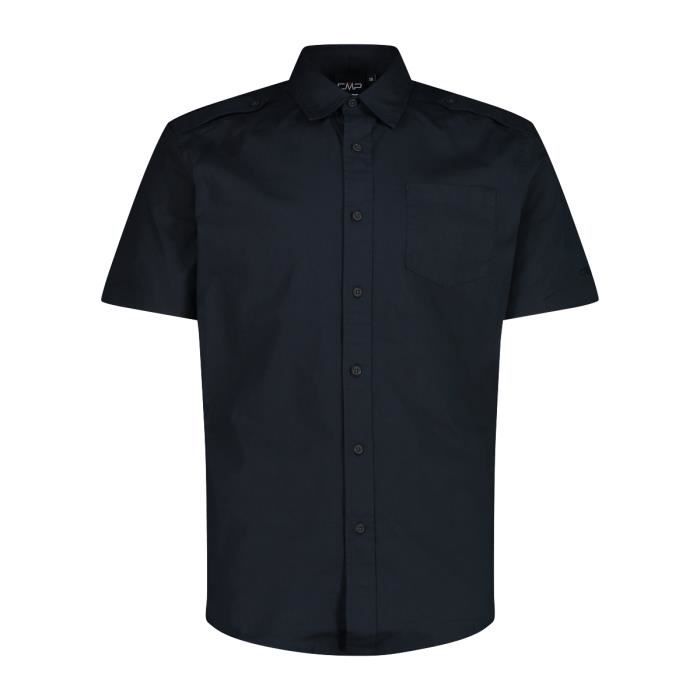 chemise de randonnée cmp - noir - manches courtes - protection solaire upf 30