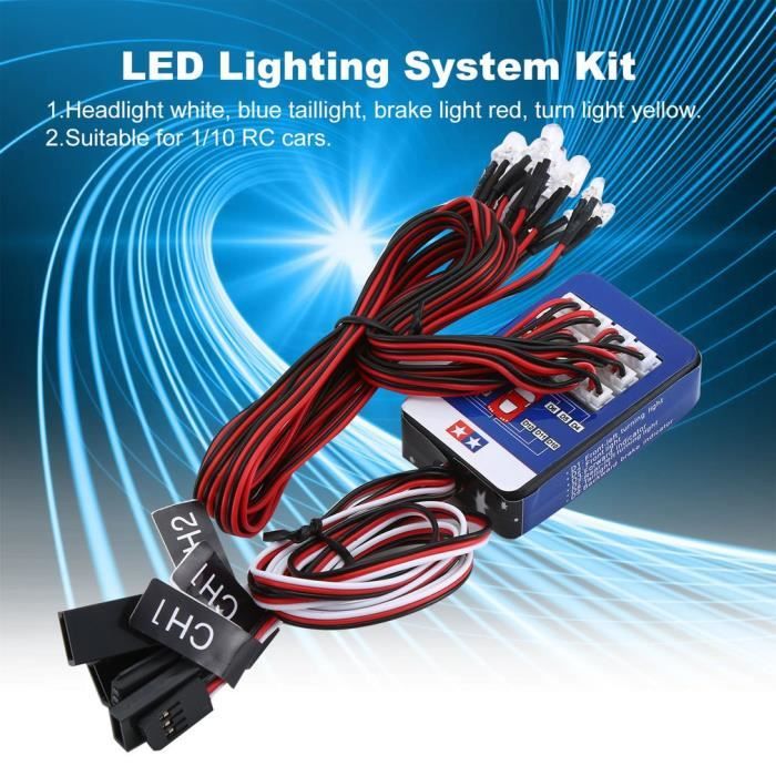 LED Light Kit Truck Lights Headlights Taillight Switch Kit RC Car 1//10 SCX10 NEW