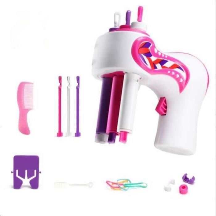 Machine à Tresser Les Cheveux Pour Filles - Kit DIY Avec Perles, Peigne, Bandes, Idéal Coiffure Créative !