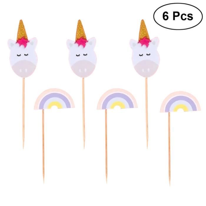 Décoration Cupcake Licorne - 24 Toppers + 24 Wrappers | Pour Anniversaire, Mariage, Fête Enfants