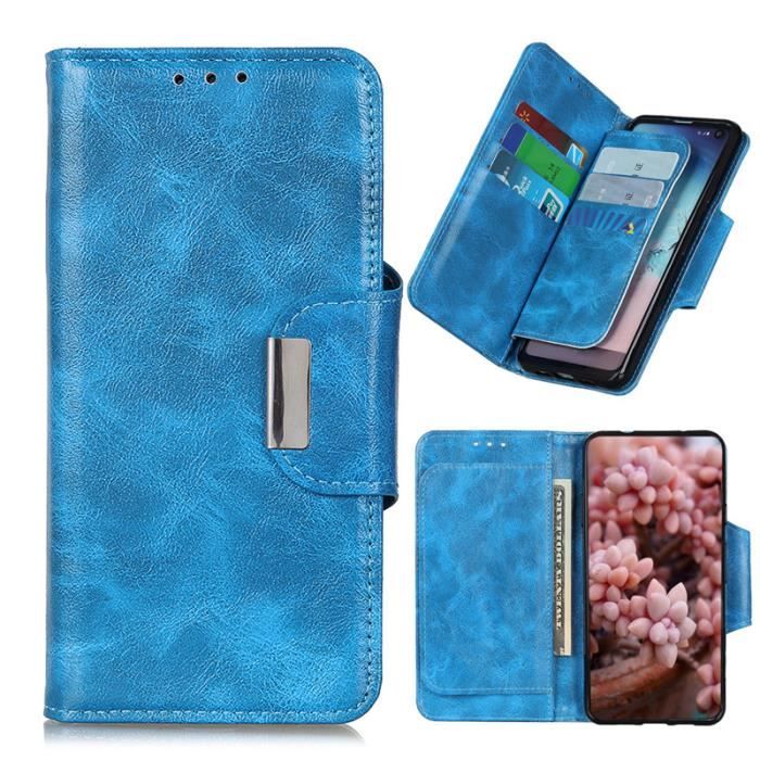 Housse Livre Pour Blackview BV9700 Pro – Bleu, Cuir Synthétique, Avec Support