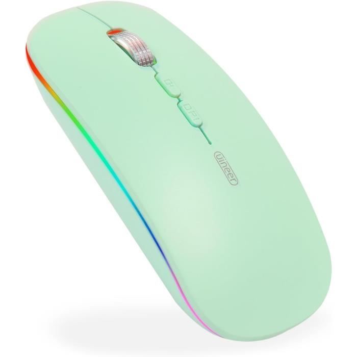 INPHIC - Souris Sans Fil Rechargeable Silencieuse Mini 2.4G 1600DPI