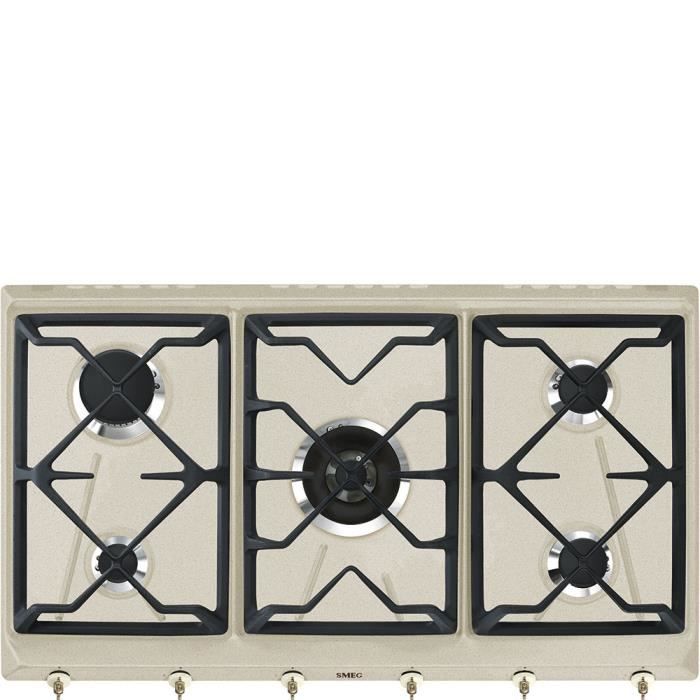Cuisinière à gaz Smeg SRV896AVOGH2 5 brûleurs Avoine Intégré - vue 2
