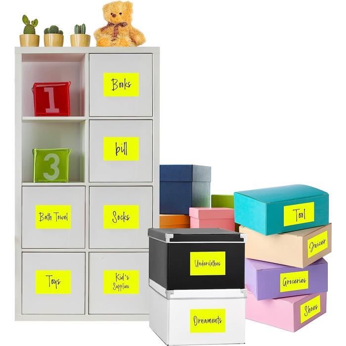 Lot de 80 étiquettes vierges amovibles personnalisables de grande taille, résistantes à l'eau/huile/déchirures, sans résidus pour projets d'organisation de la maison, bacs, récipients de rangement de Lot de 80 étiquettes vierges amovibles personnalisables de grande taille, résistantes à l'eau/huile/déchirures, sans résidus pour projets d'organisation de la maison, bacs, récipients de rangement de