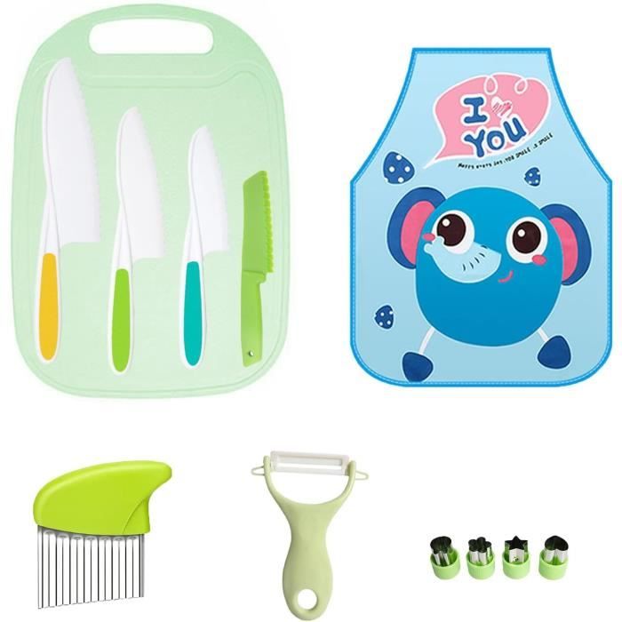 Gvivej Set De Couteaux Sûr, 13 Pièces Couteaux De Cuisine Pour Enfants