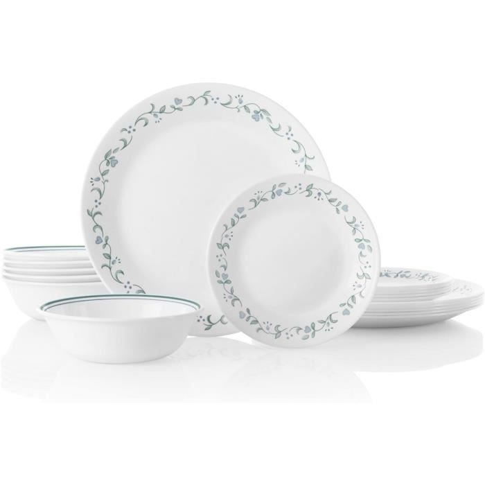 Lot De 16 Pièces Vaisselle Corelle Callaway Ivy – Assiettes, Bols, Tasses, Motif Lierre