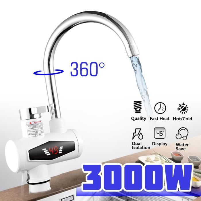 TEMPSA 3000 W Robinet Chauffe-Eau Électrique instantanée EU 220V LED Display