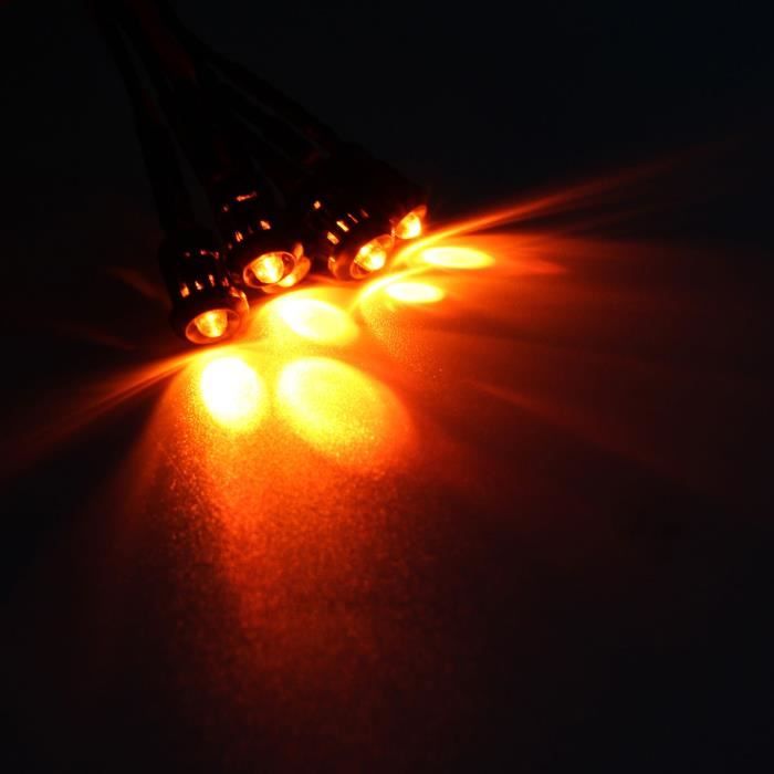 50 LEDs Clignotantes Pré-câblées - 3mm Ou 5mm - Blanc, Rouge, Jaune - Pour Projets DIY, Voiture, Décoration