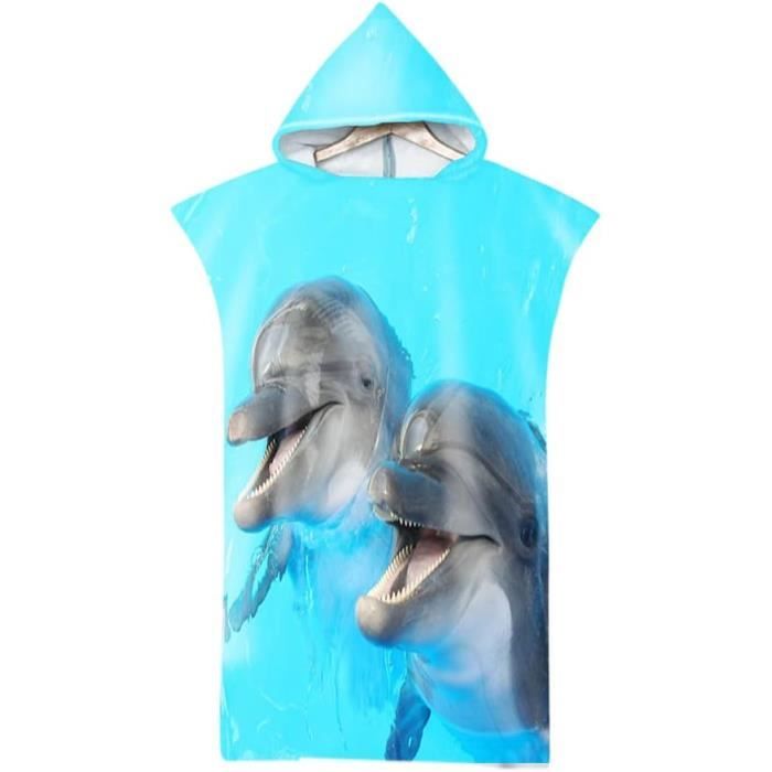 MUTAO Peignoir à séchage rapide, poncho en éponge, serviette à capuche